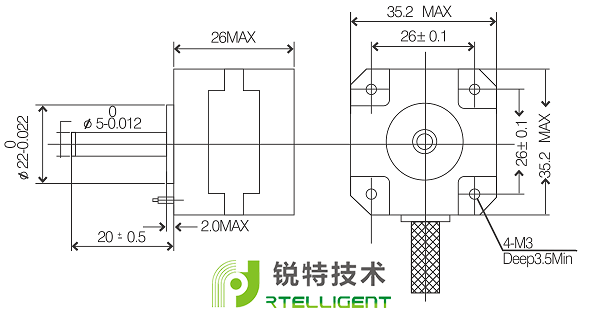 35A01系列步进电机尺寸图