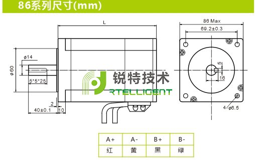 86系列伺服电机外形尺寸图